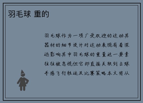 羽毛球 重的