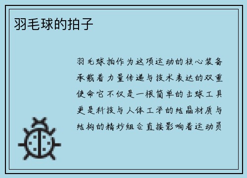 羽毛球的拍子